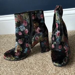 Unique floral print boots